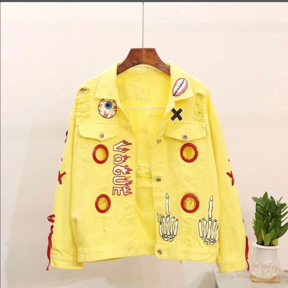 Yellow denim jacket